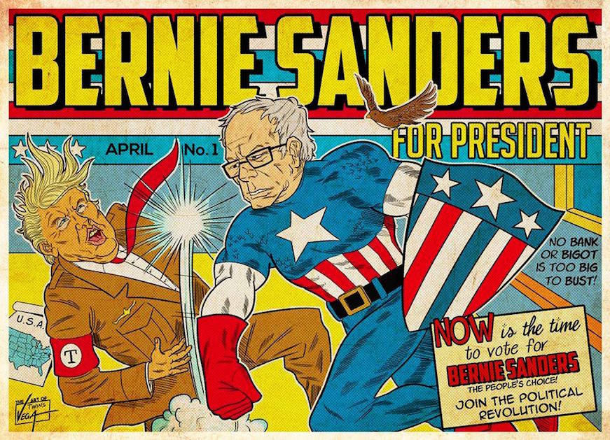Politico Highlights Fan Art of Bernie Sanders Punching