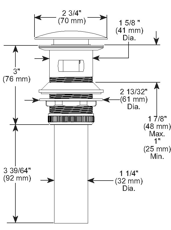 Brizo Push Button PopUp With Overflow