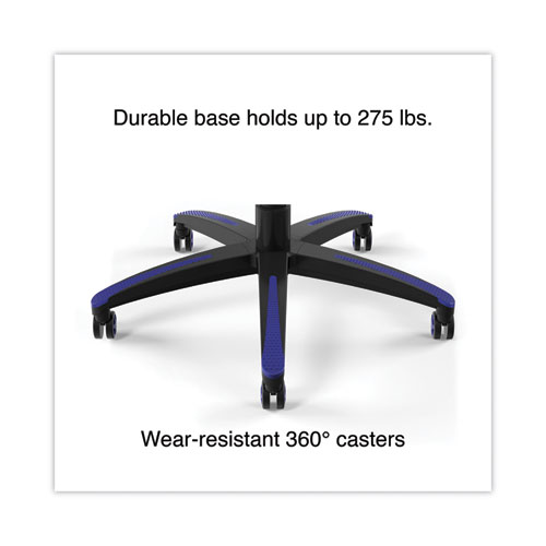 Vartan Bonded Leather Gaming Chair, Supports Up to 275 lbs, Blue/Black