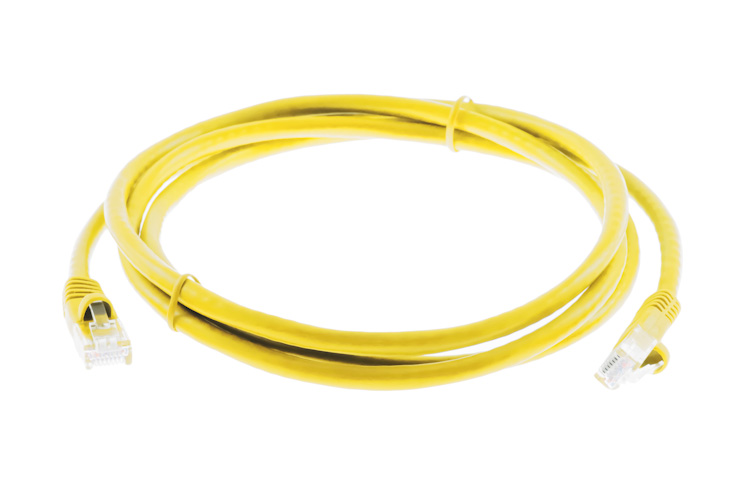 5ft Yellow CAT6 Patch Cable Snagless HalfMoon Patch Cables