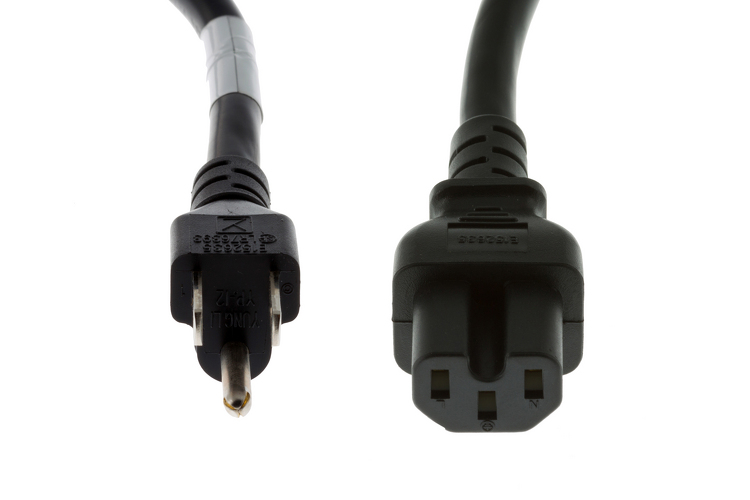 AC Power Cord 515P to C15 14 AWG 3 ft Black