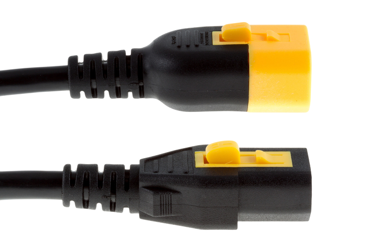 AC Power Cord C13 to C14 18 AWG 2 Ft Black VLock