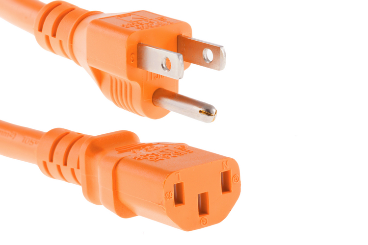 AC Power Cord 515P to C13 14 AWG 6 ft Orange