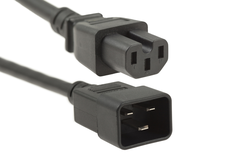 C20 to C15 AC Power Cord 14 AWG 10ft, Black
