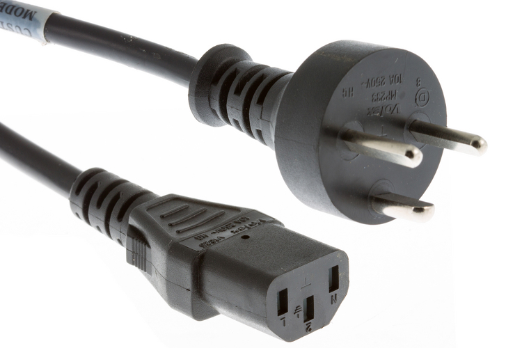 AC Power Cord SRAF 1962/DB 16/87 to C13 17 AWG 2.5 Meters Black