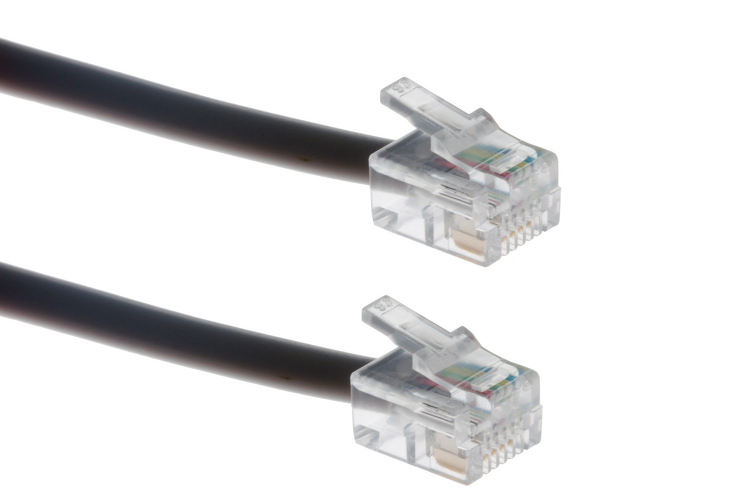 Telephone Cable | Straight Modular | 14FT | Silver | RJ12