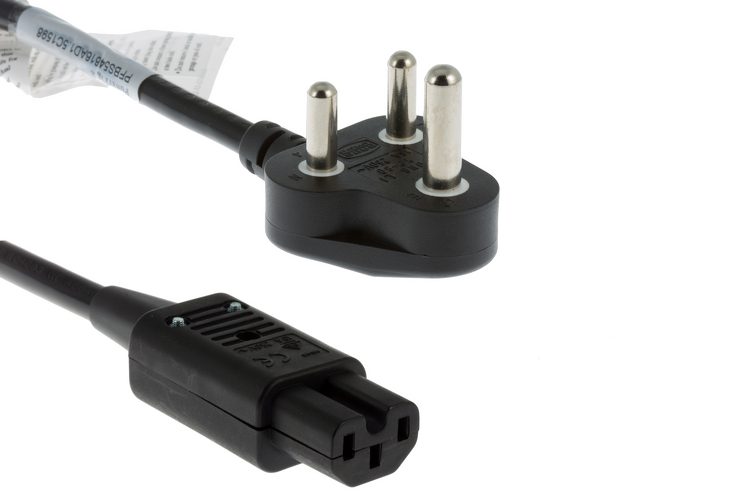 AC Power Cord BS546 to C15 16 AWG 2.5 Meters Black