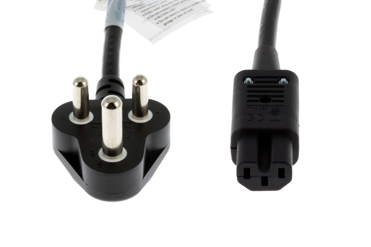 AC Power Cord BS546 to C15 16 AWG 2.5 Meters Black