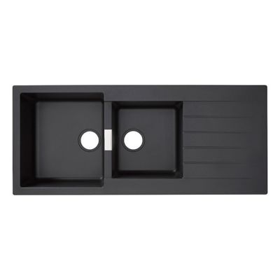 Evier En Granit Noir 2 Bacs A Encastrer Galvani Castorama