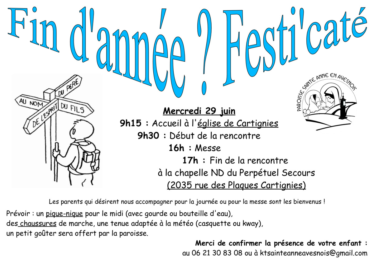 Fin d'année pour le caté