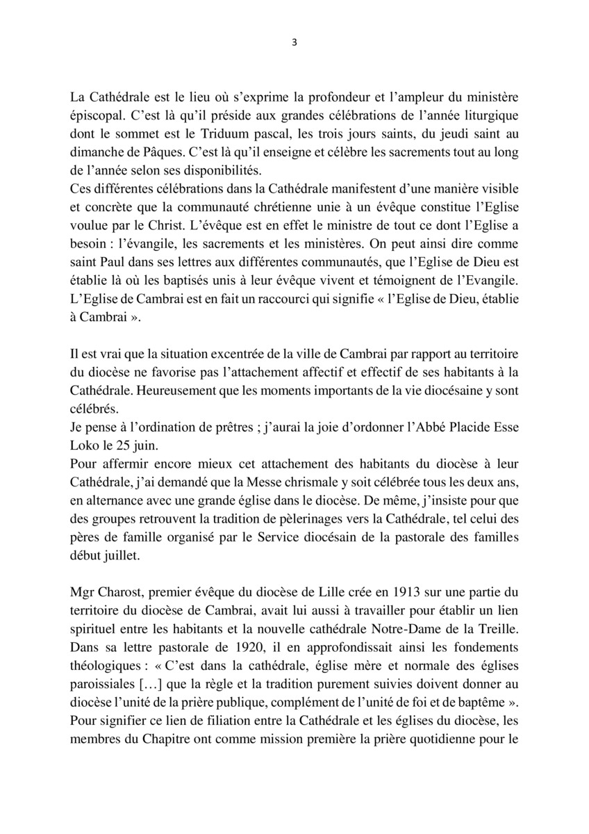 Cambrai retrouvez les enseignements de Monseigneur Dollmann durant la