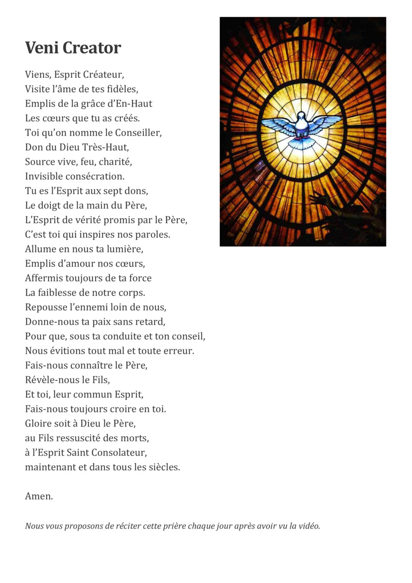 La neuvaine à l'Esprit Saint (2)