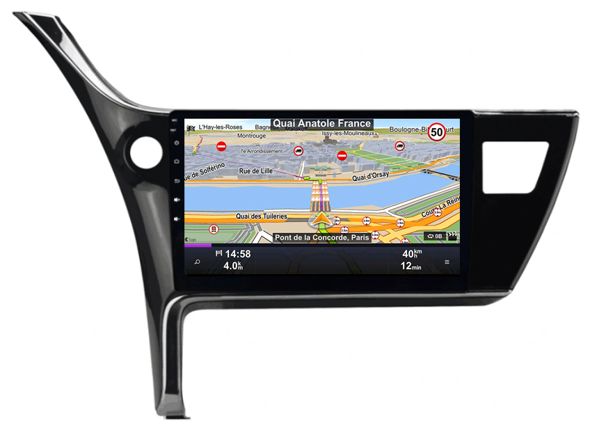 Ecran tactile QLED Android Apple Carplay sans fil Toyota Auris et Corolla