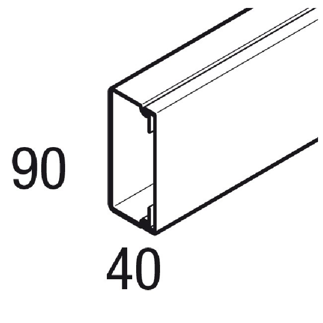 OBO GOULOTTE LE 90X40 RAL 9010 blanc pur 2 mètres REF 6130067