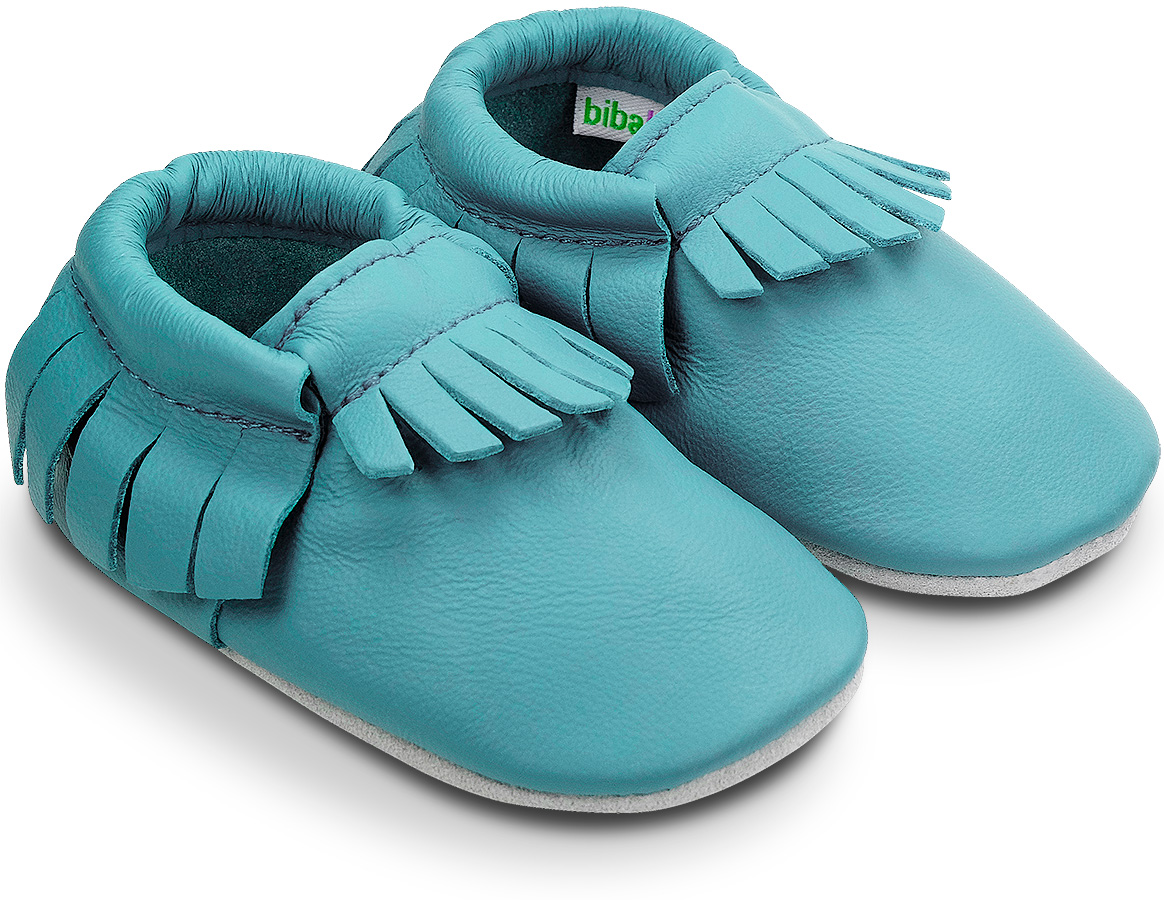 Chaussons souples bébés - Chaussons cuir à franges pour enfants