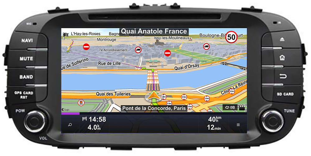 Autoradio tactile GPS Android 10.0 et Apple Carplay Kia Soul