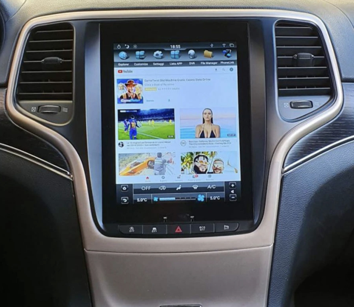 Tablette tactile GPS Android 11.0 et Carplay Jeep Grand Cherokee