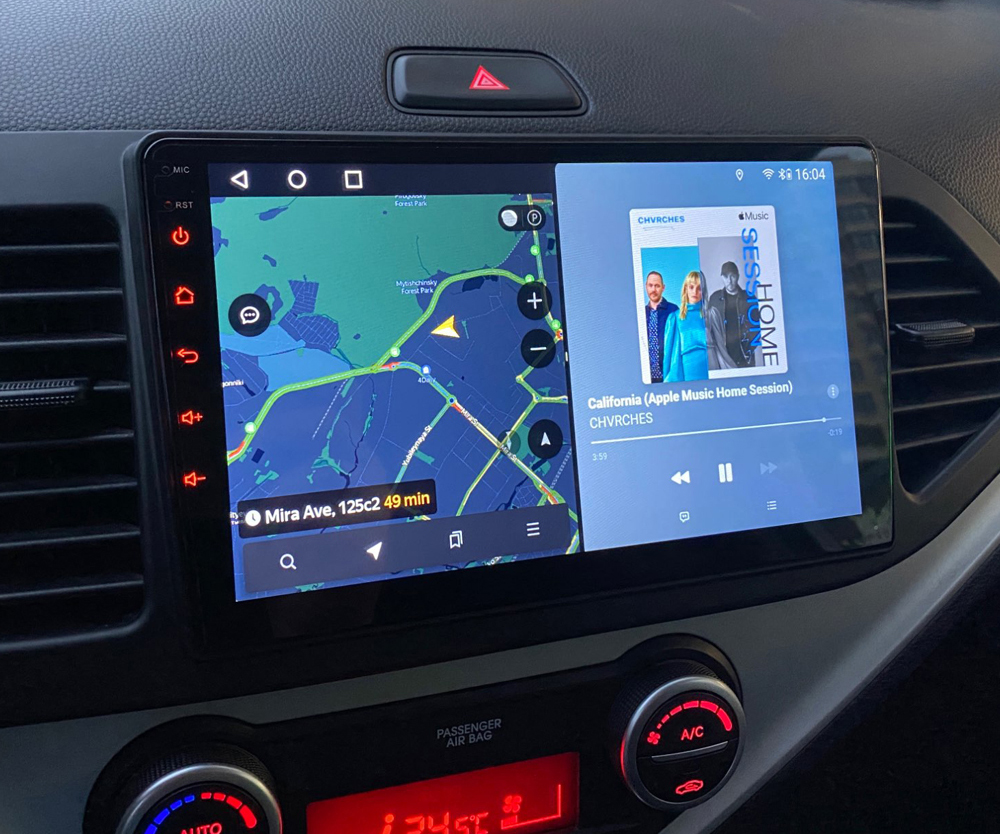 Autoradio tactile GPS Android et Carplay sans fil Kia Picanto
