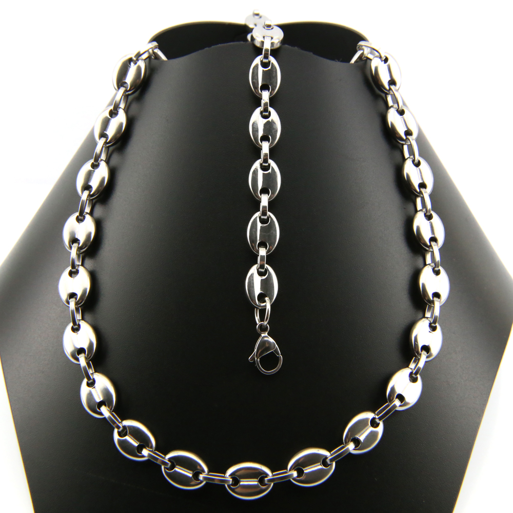 chaine argent homme maille grain de cafe