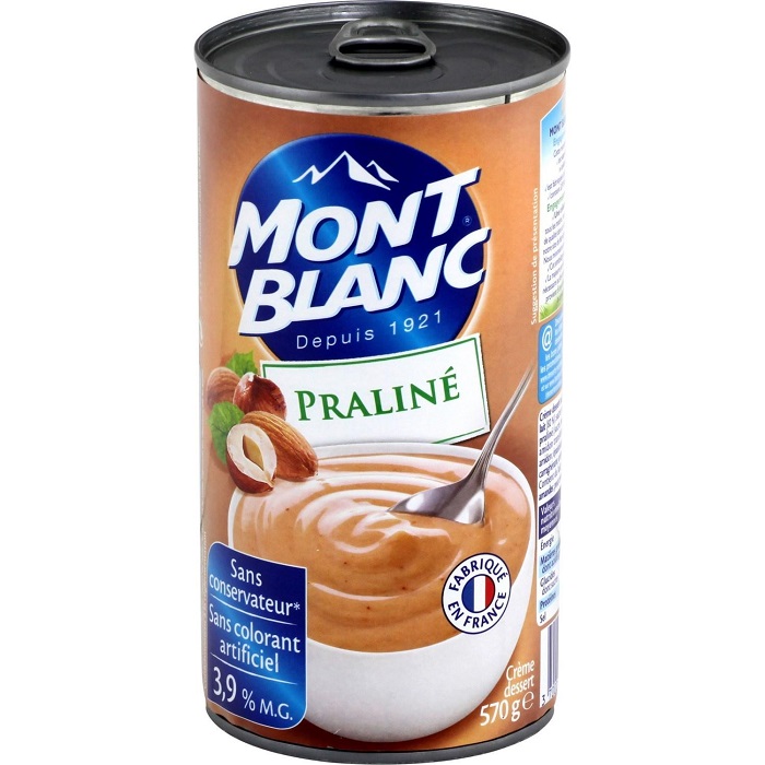 MONT BLANC CREME DESSERT PRALINE 570g Compotes, Fruits au sirop