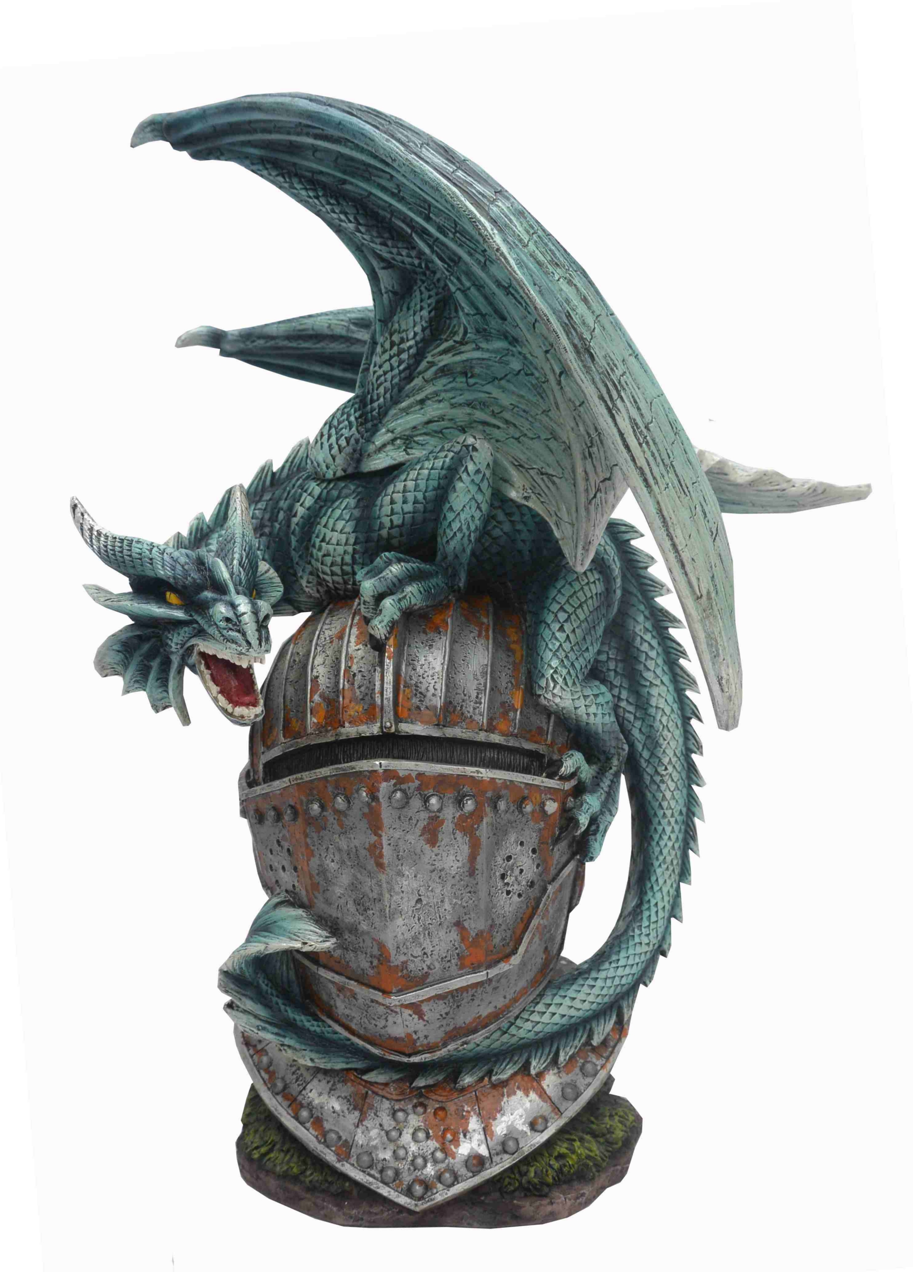 Statuette Dragon sur Heaume (H34 x L26cm) FIGURINES STATUETTES