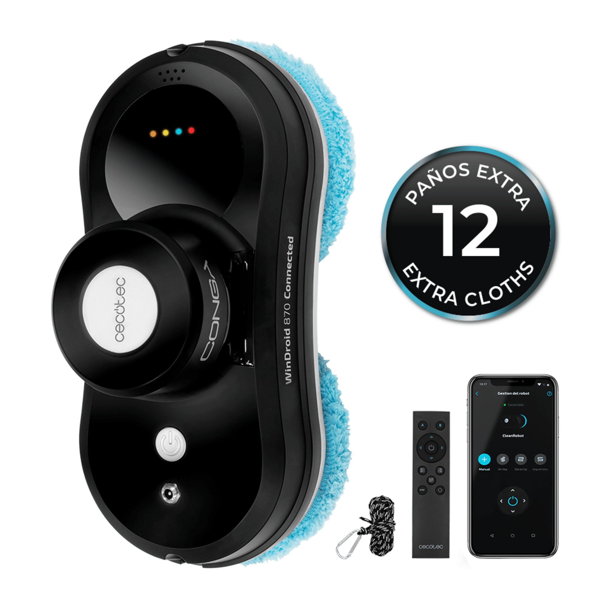 Conga WinDroid 870 Connected T Robot aspirapolvere e lavavetri Cecotec