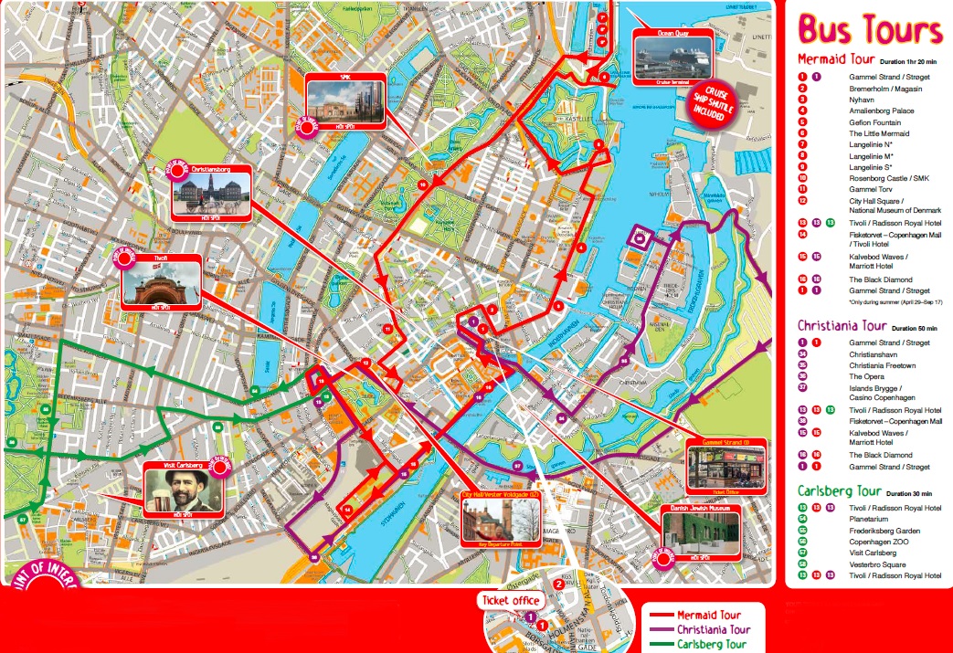 Copenhagen Hop On Hop Off Bus Tour Map Tour Look