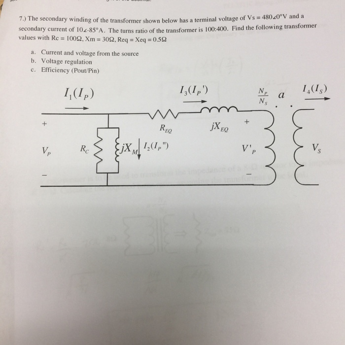 Solved The Secondary Winding Of The Transformer Shown Bel