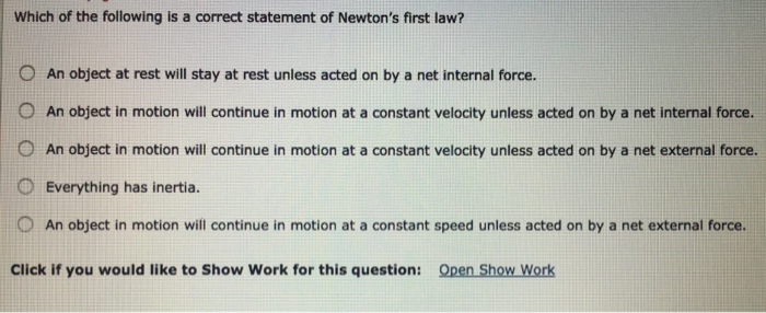 Solved Which Of The Following Is A Correct Statement Of N...