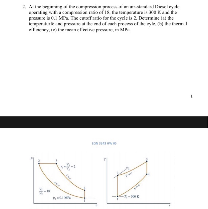 Solved 2. At The Beginning Of The Compression Process Of