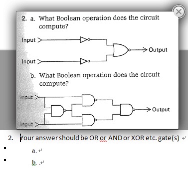 Solved 2. a. What Boolean operation does the circuit | Chegg.com