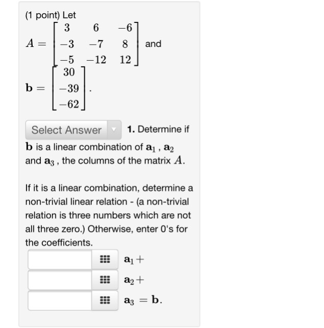 Solved Let A = [3 3 5 6 7 12 6 8 12] And B = [30 39...