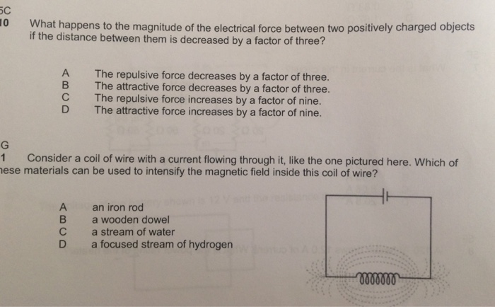 Solved What Happens To The Magnitude Of The Electrical Fo...