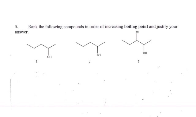 Solved Rank The Following Compounds In Order Of Increasin...