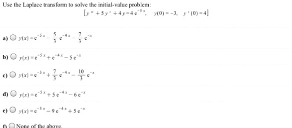 Solved Use The Laplace Transform To Solve The Initialval...