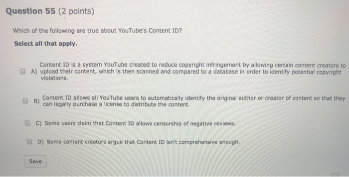Question 51 (2 points) Examples of piracy include
