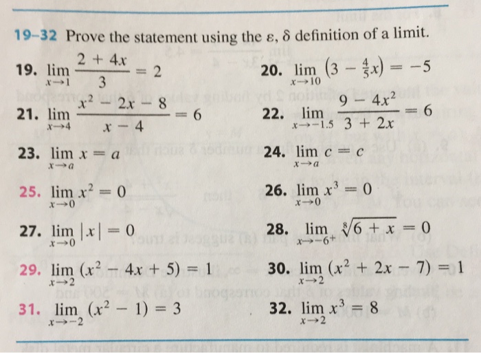 Solved Prove The Statement Using The Epsilon, Delta Defin