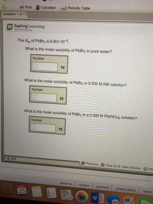 Solved Print Calculator Periodic Table Question 1 Of 1 Sa...