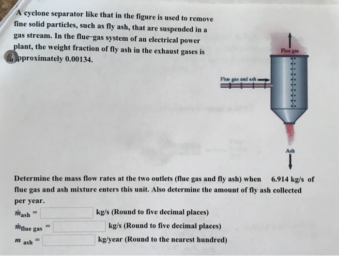 Solved A Cyclone Separator Like That In The Figure Is Use...