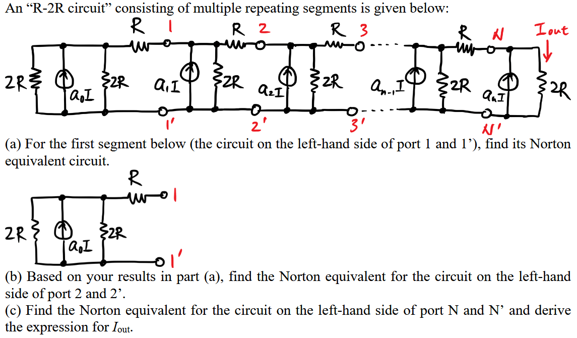 Solved (a) For the first segment below (the circuit on the