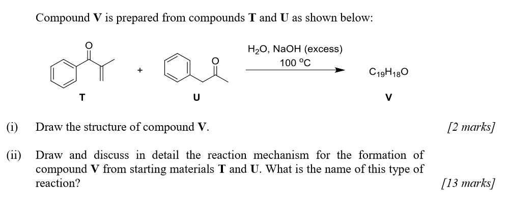 Solved Compound V Is Prepared From Compounds T And U As S...