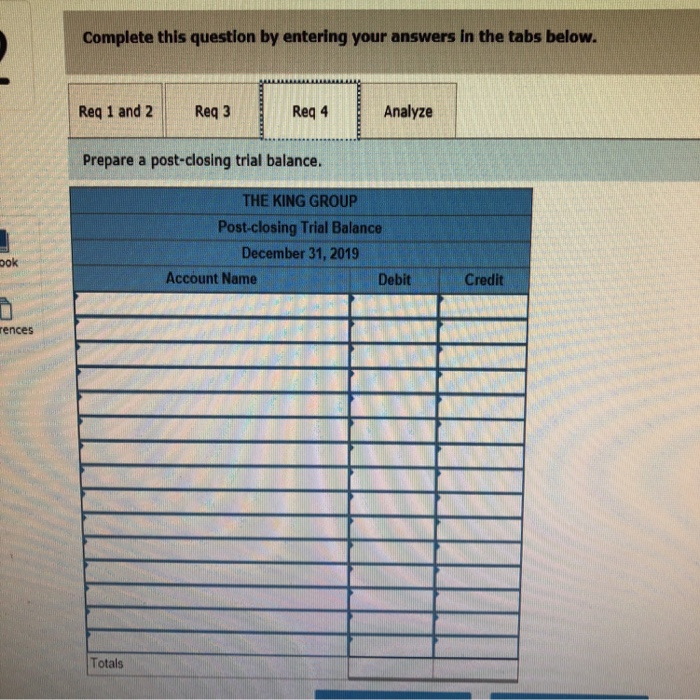 Solved Completed Worksheet For The King Group Is Given Be