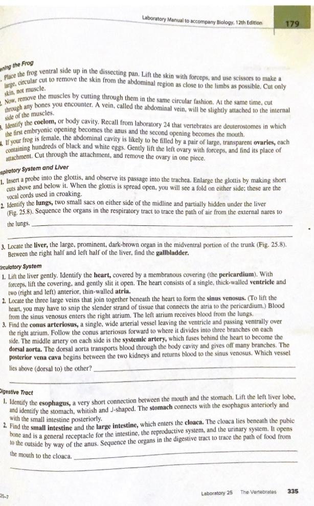 Solved Laboratory Manual to Biology, 12th Edition