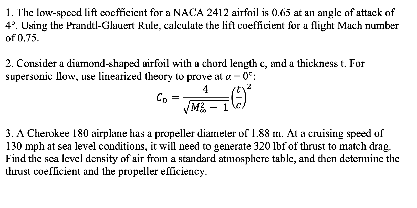 Solved а 1. The low-speed lift coefficient for a NACA 2412 | Chegg.com