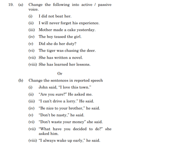 Solved 19. (a) Change the following into active / passive