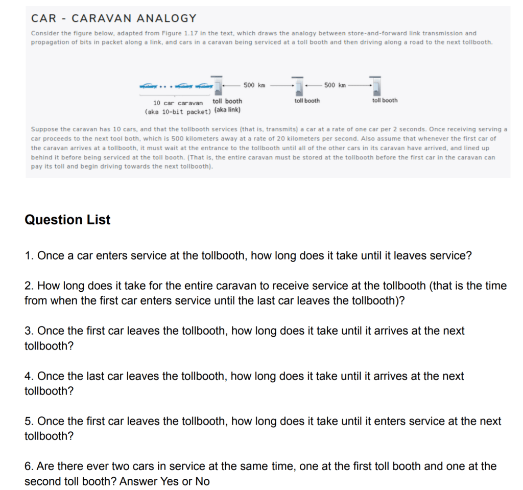 Solved CAR CARAVAN ANALOGY Consider the figure below,