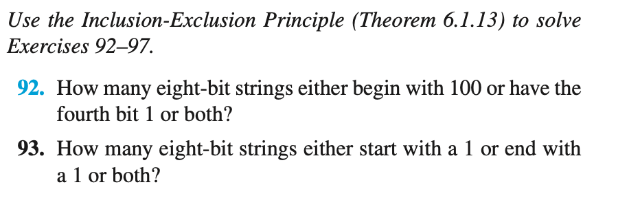 Solved Use the Inclusion-Exclusion Principle (Theorem | Chegg.com