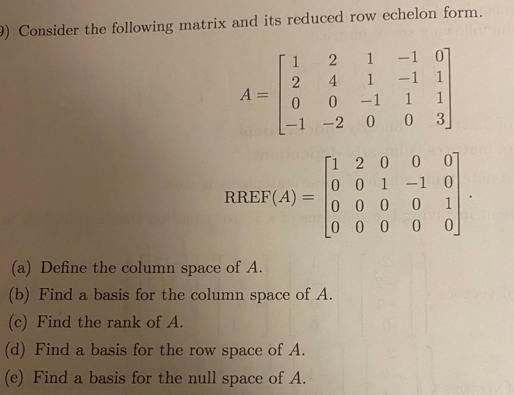 Solved Linear Algebra 1)Find a basis for the subspace S of
