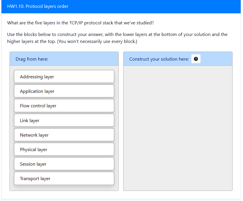 Solved What are the five layers in the TCP/IP protocol stack | Chegg.com
