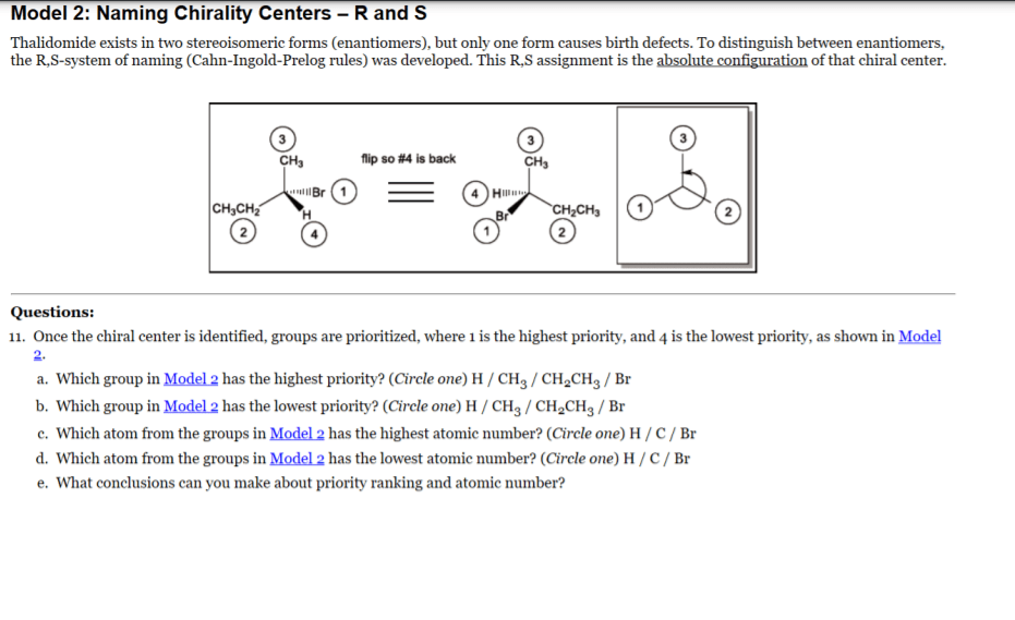 Solved Model 2 Naming Chirality Centers Rand S